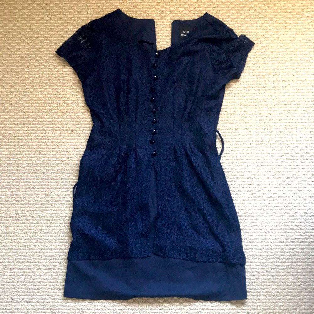 Vintage Brett Alixander navy blue dress